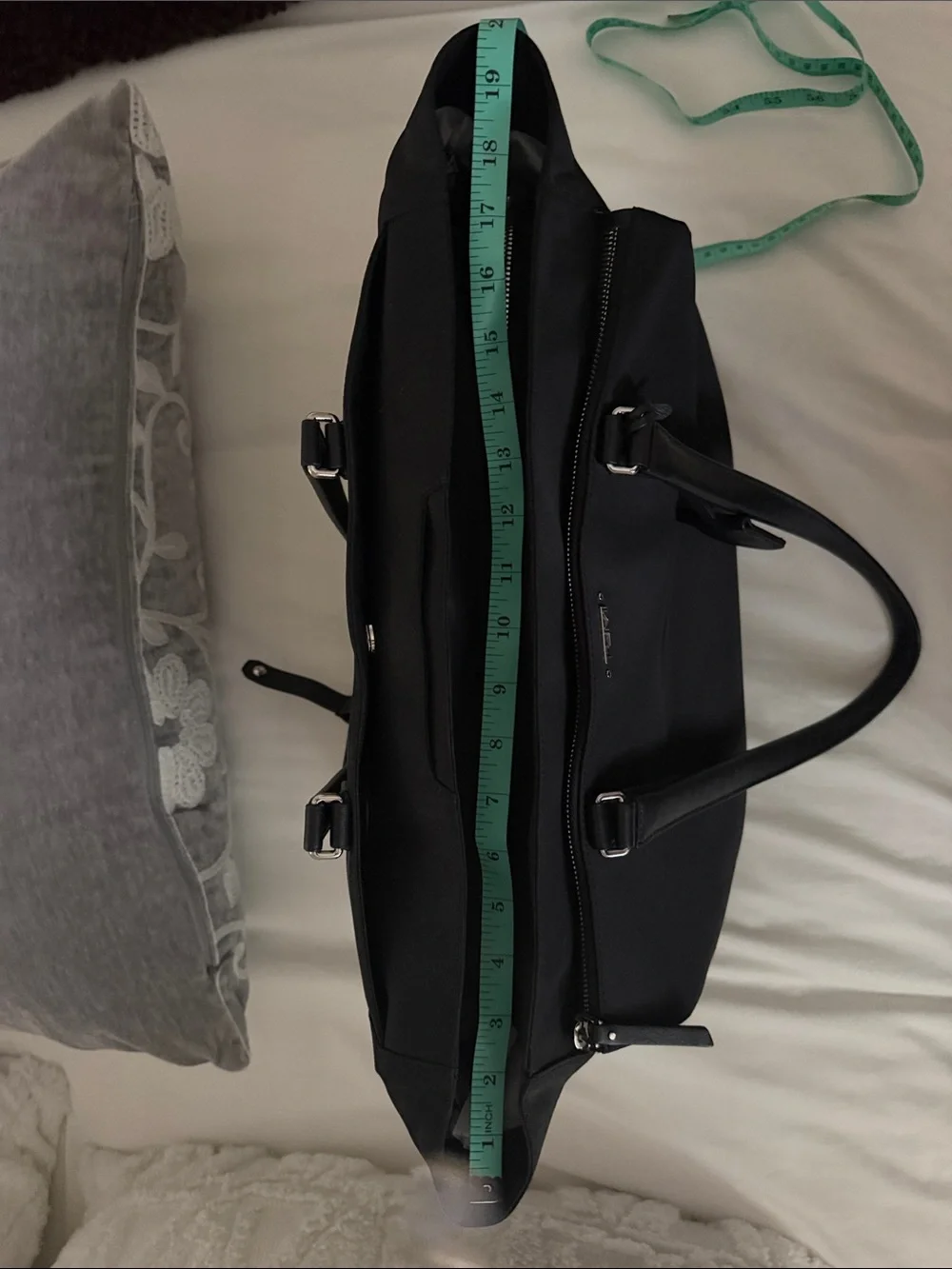Tumi Black Nylon Laptop Brief with Leather Trim